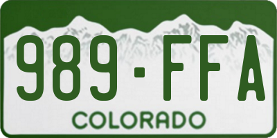 CO license plate 989FFA