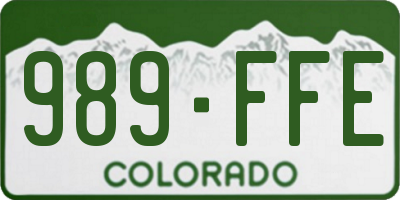 CO license plate 989FFE