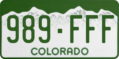 CO license plate 989FFF