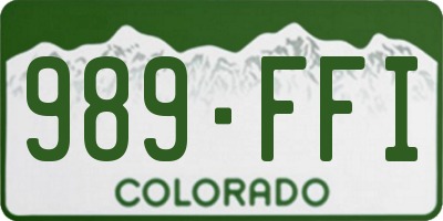 CO license plate 989FFI