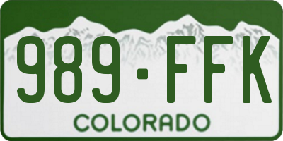 CO license plate 989FFK