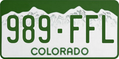 CO license plate 989FFL