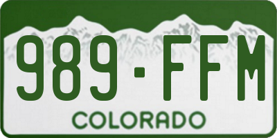 CO license plate 989FFM