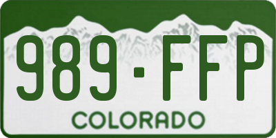 CO license plate 989FFP