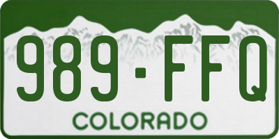 CO license plate 989FFQ