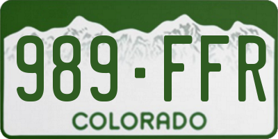 CO license plate 989FFR