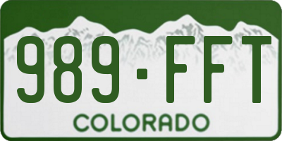 CO license plate 989FFT