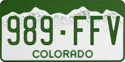 CO license plate 989FFV