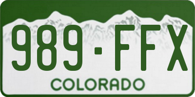 CO license plate 989FFX