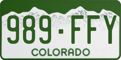 CO license plate 989FFY