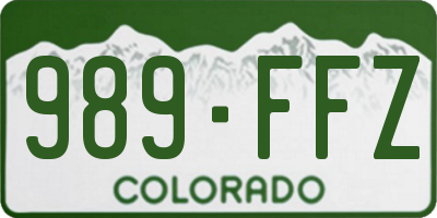 CO license plate 989FFZ