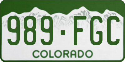 CO license plate 989FGC