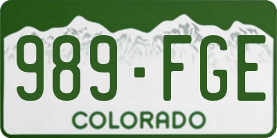 CO license plate 989FGE