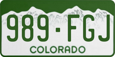 CO license plate 989FGJ