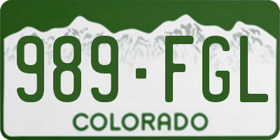 CO license plate 989FGL