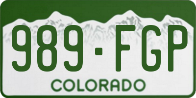 CO license plate 989FGP