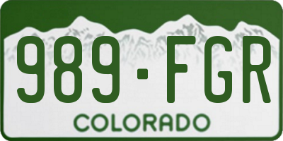 CO license plate 989FGR
