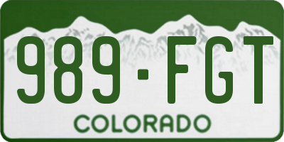 CO license plate 989FGT