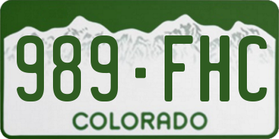 CO license plate 989FHC