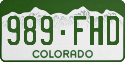 CO license plate 989FHD
