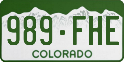 CO license plate 989FHE