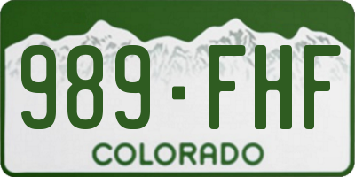 CO license plate 989FHF