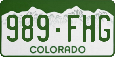 CO license plate 989FHG