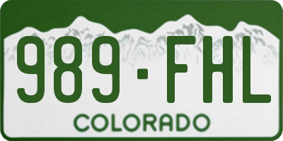 CO license plate 989FHL