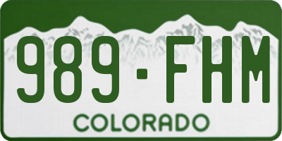 CO license plate 989FHM