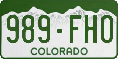 CO license plate 989FHO