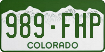 CO license plate 989FHP