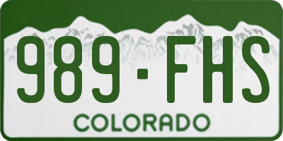 CO license plate 989FHS
