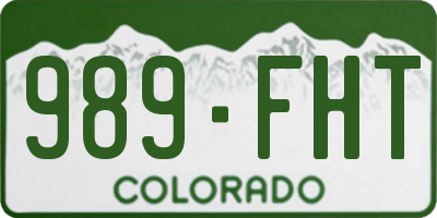 CO license plate 989FHT