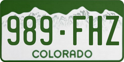 CO license plate 989FHZ