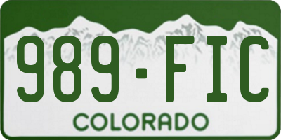 CO license plate 989FIC