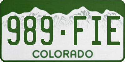 CO license plate 989FIE