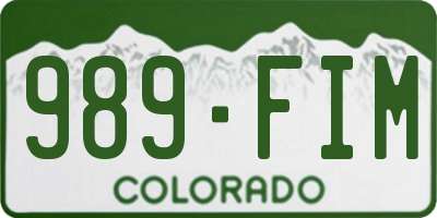 CO license plate 989FIM