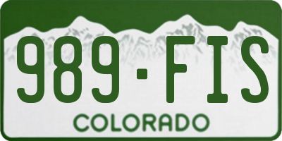 CO license plate 989FIS