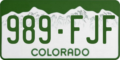 CO license plate 989FJF