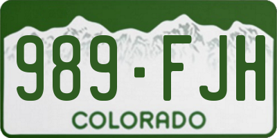 CO license plate 989FJH
