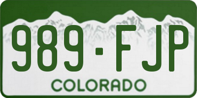 CO license plate 989FJP