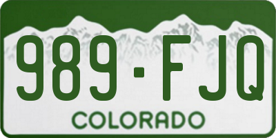 CO license plate 989FJQ