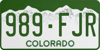CO license plate 989FJR