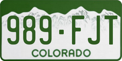 CO license plate 989FJT