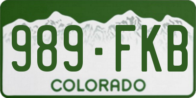 CO license plate 989FKB