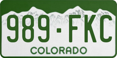 CO license plate 989FKC