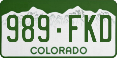 CO license plate 989FKD