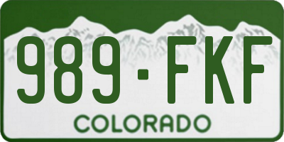 CO license plate 989FKF