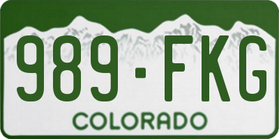 CO license plate 989FKG