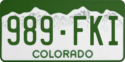 CO license plate 989FKI